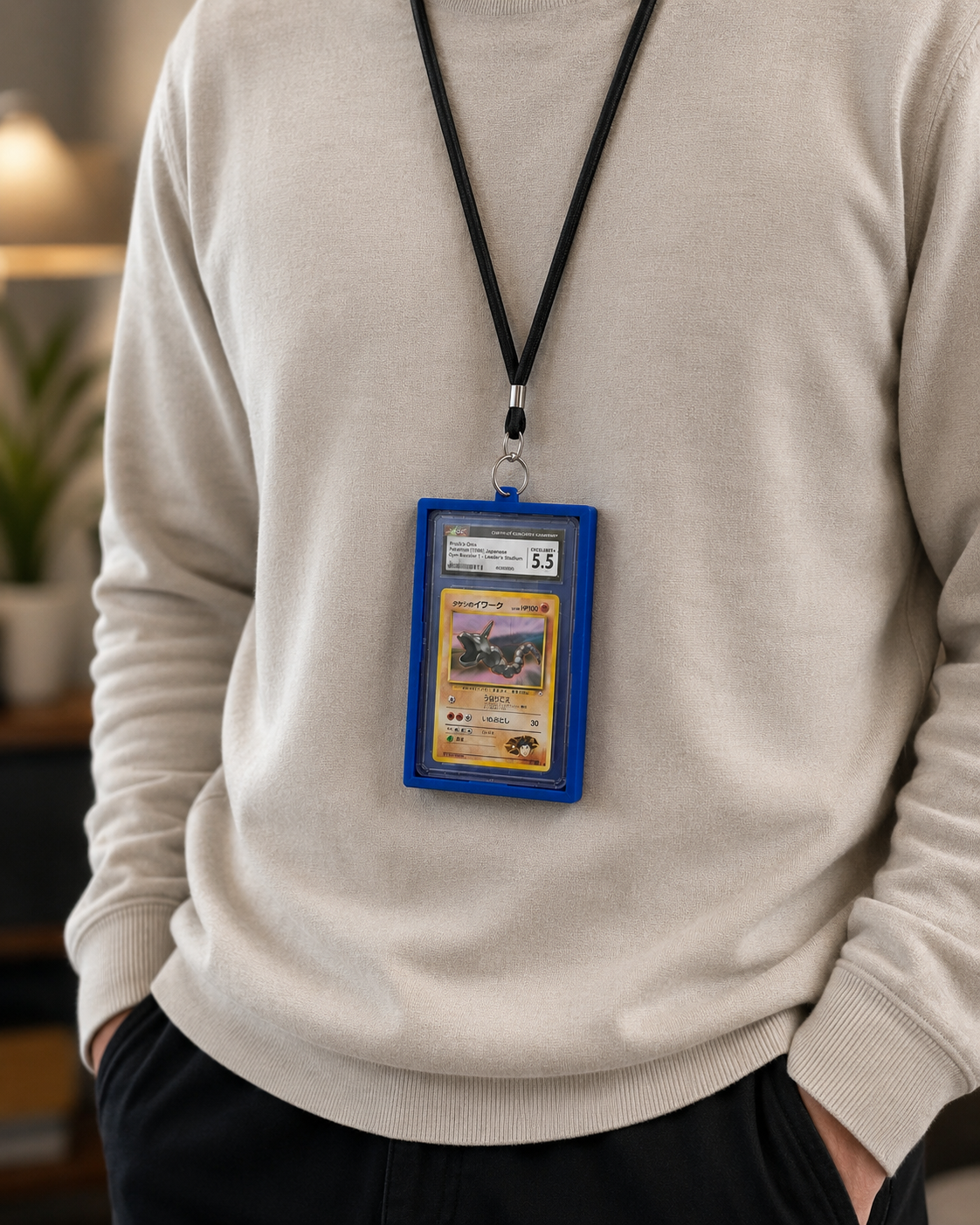 3D Printed Trading Card Slab Necklace | PSA CGC BGS Graded Card Holder with Lanyard | Card Collector Gift