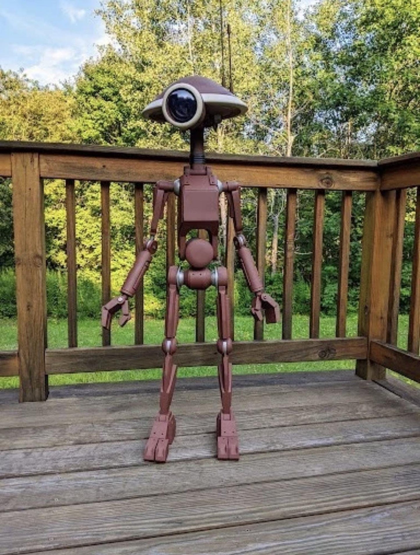 Life-Size Articulated Maintenance Droid Prop Replica — 3D Printed, LED Eye, Fully Poseable | Made to Order